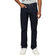 Men's Solid Slim Regular Casual Jeans, Dark Blue, 28