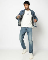 Mens Mid-Wash Slim-Fit Jeans