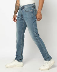 Mens Mid-Wash Slim-Fit Jeans