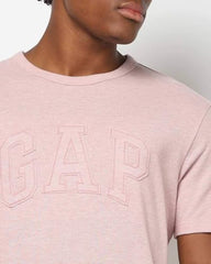 Men's Logo Print Slim Fit Round Neck T-Shirt, LT. Pink, S