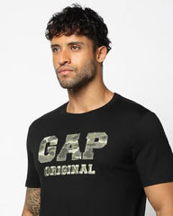 Men's Logo Print Slim T-Shirt, Black, L