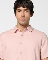 Men's Spread Collar Shirt, Lt. Pink, L