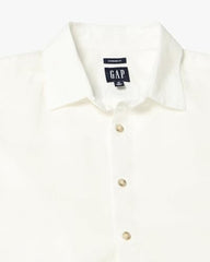 Men's Spread Collar Shirt, Off White, M