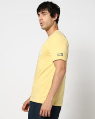 Men's Logo Print Slim Crew Neck T-Shirt, Lt. Yellow, S