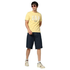 Men's Logo Print Slim Crew Neck T-Shirt, Lt. Yellow, S