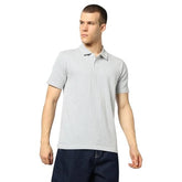 Men's Vertical Stripes Slim Fit Polo Neck T-Shirt, Blue, L