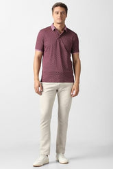 Men Purple Print Polo Neck T-Shirt