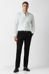 Men White Textured Full Sleeves Wedding Shirt