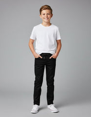 RUFF Solid Cotton Poly Jeans | Full Length | Round Elastic | Regular Fit | Casual Wear Black