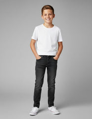 RUFF Solid Cotton Poly Jeans | Full Length | Fixed Waist | Regular Fit | Casual Wear Black
