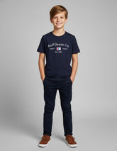 RUFF Printed Cotton T-Shirt | Round Neck | Half Sleeves | Regular Fit | Casual Wear Navy