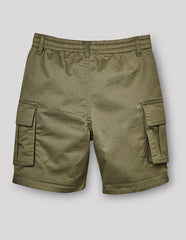RUFF Solid Cotton Shorts | Knee Length | Round Elastic | Regular Fit | Casual Wear Olive