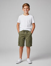 RUFF Solid Cotton Shorts | Knee Length | Round Elastic | Regular Fit | Casual Wear Olive