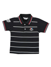 RUFF Navy Blue Striper Polo Neck T-Shirt | Half Sleeves | Casual Wear