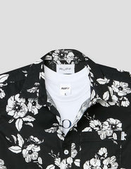 RUFF Printed Cotton Shirt | Collared Neck | Full Sleeves | Regular Fit | Casual Wear Black