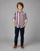 RUFF Striped Cotton Shirt | Collared Neck | Full Sleeves | Regular Fit | Casual Wear