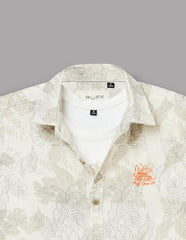 RUFF Printed Cotton Shirt | Collared Neck | Full Sleeves | Regular Fit | Casual Wear Natural