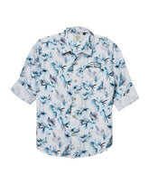 RUFF Casual Blue Floral Printed Shirt | Full Sleeves | Casual Wear
