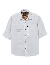 RUFF Solid Cotton Shirt | Collared Neck | Full Sleeves | Regular Fit | Casual Wear White