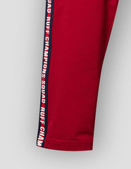 RUFF Maroon Red Knitted Straight Fit Fashion Jogger Pants | Full Length | Casual Wear