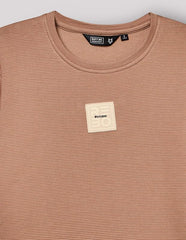RUFF Fawn Cotton Ribbed Textured Round Neck Down Shoulder T-Shirt | Half Sleeves | Casual Wear