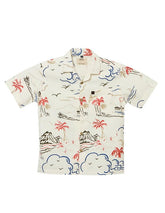 RUFF Printed Cotton Shirt | Collared Neck | Half Sleeves | Regular Fit | Casual Wear Off White