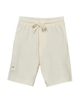 RUFF Off White Cotton Ribbed Textured Bermuda | Above Knee | Casual Wear