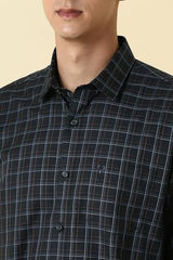 Men Black Check Full Sleeves Formal Shirt