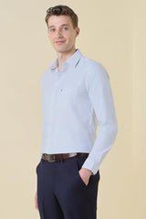 Men Light Blue Check Full Sleeves Formal Shirt