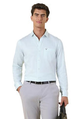 Men Light Blue Print Full Sleeves Formal Shirt