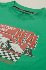 Boys Green Graphic Print Crew Neck T-Shirt