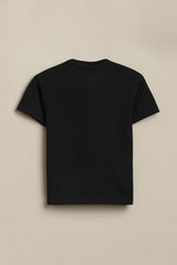 Boys Black Graphic Print Crew Neck T-Shirt