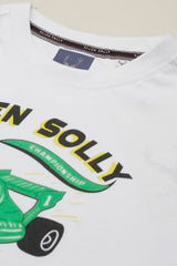 Boys White Graphic Print Crew Neck T-Shirt