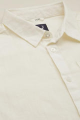 Boys Cream Solid Casual Shirt