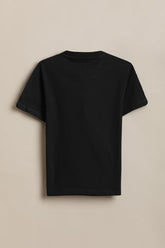 Boys Black Graphic Print Crew Neck T-Shirt