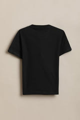 Boys Black Graphic Print Crew Neck T-Shirt