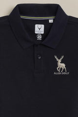 Boys Navy Embroidered Polo Neck T-Shirt