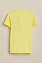Boys Yellow Graphic Print Crew Neck T-Shirt