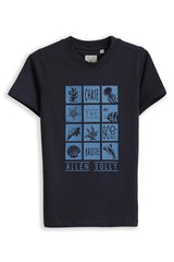 Boys Navy Graphic Print Crew Neck T-Shirt