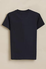 Boys Navy Graphic Print Crew Neck T-Shirt