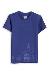 Boys Blue Graphic Print Crew Neck T-Shirt