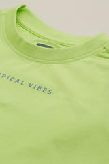 Boys Green Graphic Print Crew Neck T-Shirt