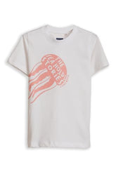 Boys White Graphic Print Crew Neck T-Shirt