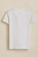 Boys White Graphic Print Crew Neck T-Shirt