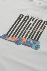 Boys White Graphic Print Crew Neck T-Shirt