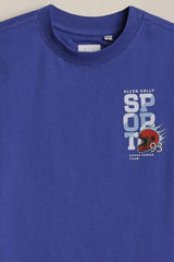 Boys Blue Graphic Print Crew Neck T-Shirt
