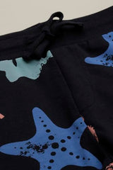 Boys Black Print Shorts