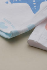 Boys White Print Shorts
