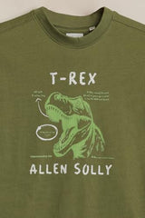 Boys Olive Graphic Print Crew Neck T-Shirt