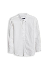 Boys White Solid Casual Shirt